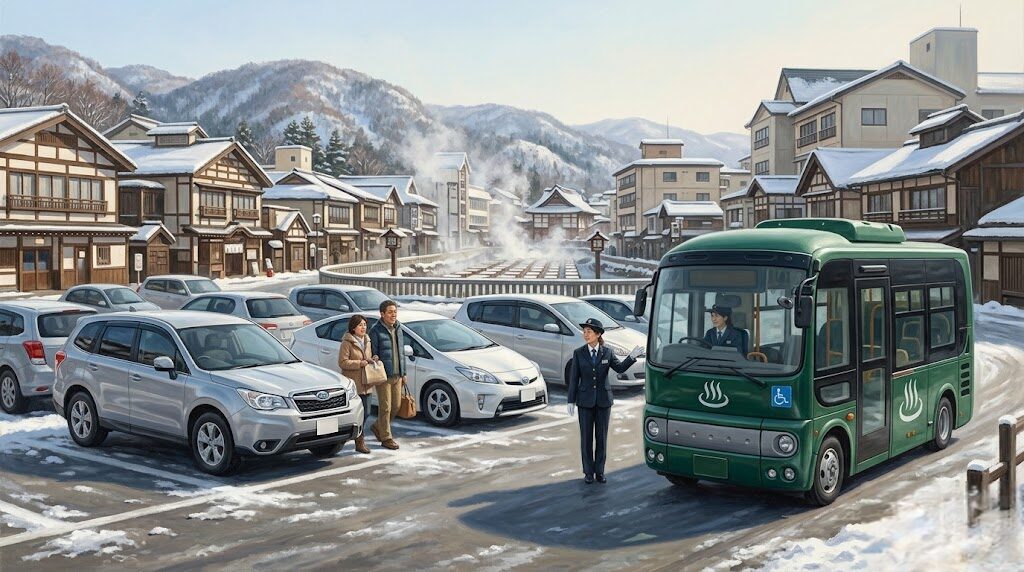 車利用時に便利な無料駐車場と町内巡回バスの活用