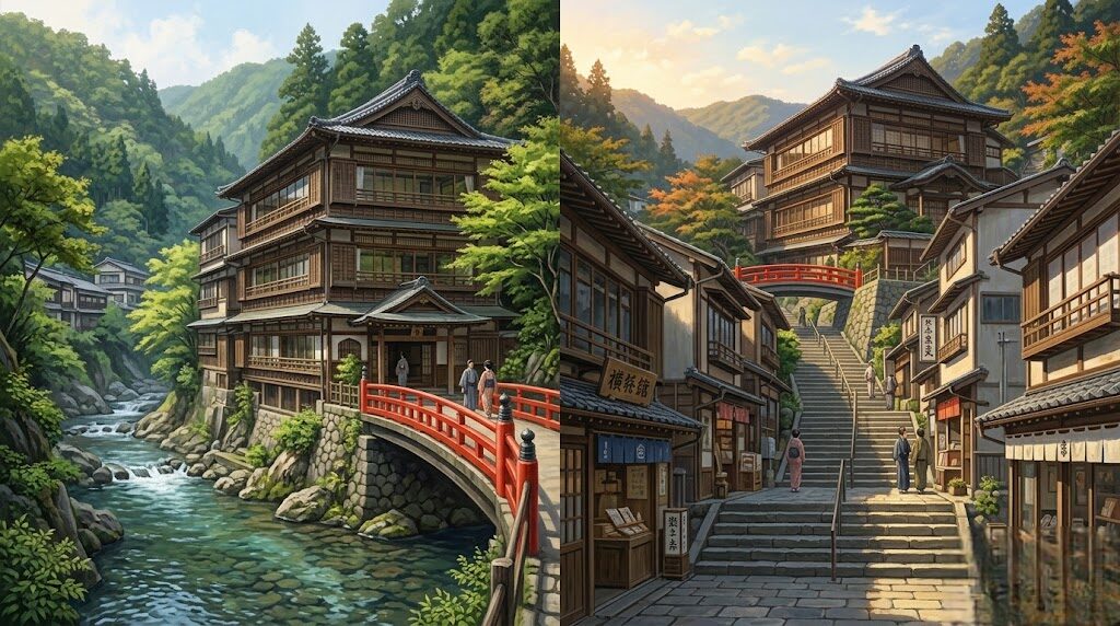 伊香保温泉と千と千尋の旅館を巡る四万温泉との比較