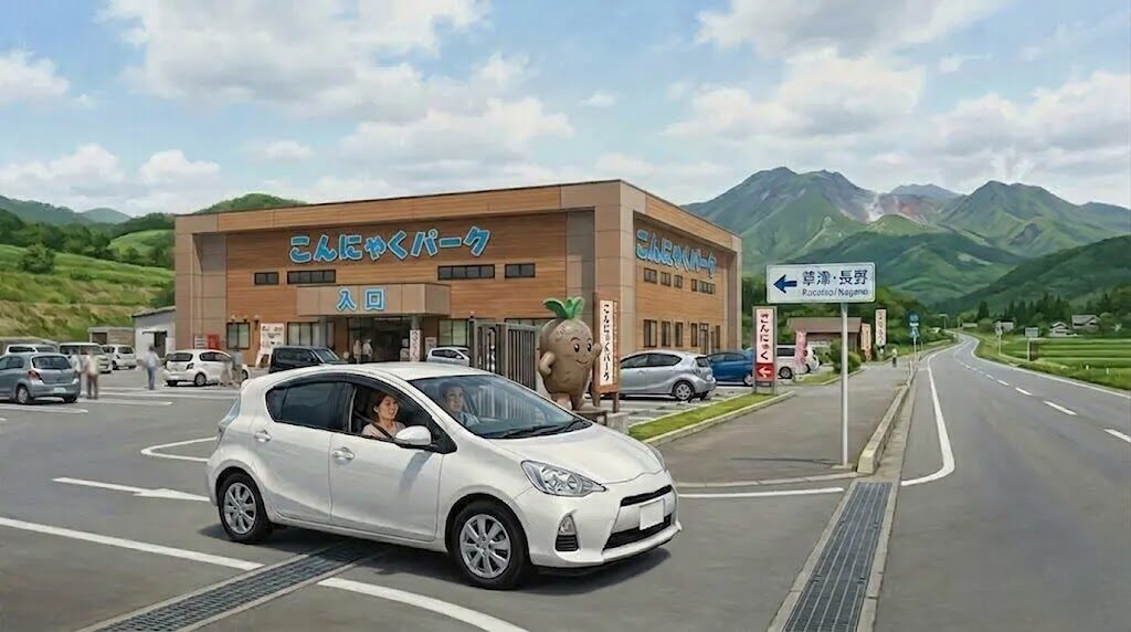 こんにゃくパークから草津温泉へ！所要時間やルート・駐車場について