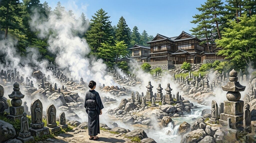 西の河原公園に隣接する立地と宗教的イメージの関係