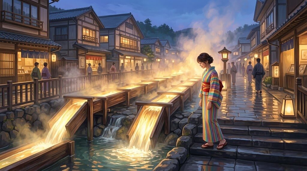 湯畑周辺を浴衣で散策するおすすめモデルコース