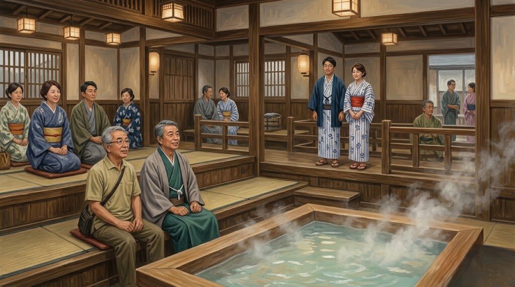 日曜・月曜限定の湯もみ体験とショーを繋ぐ動線