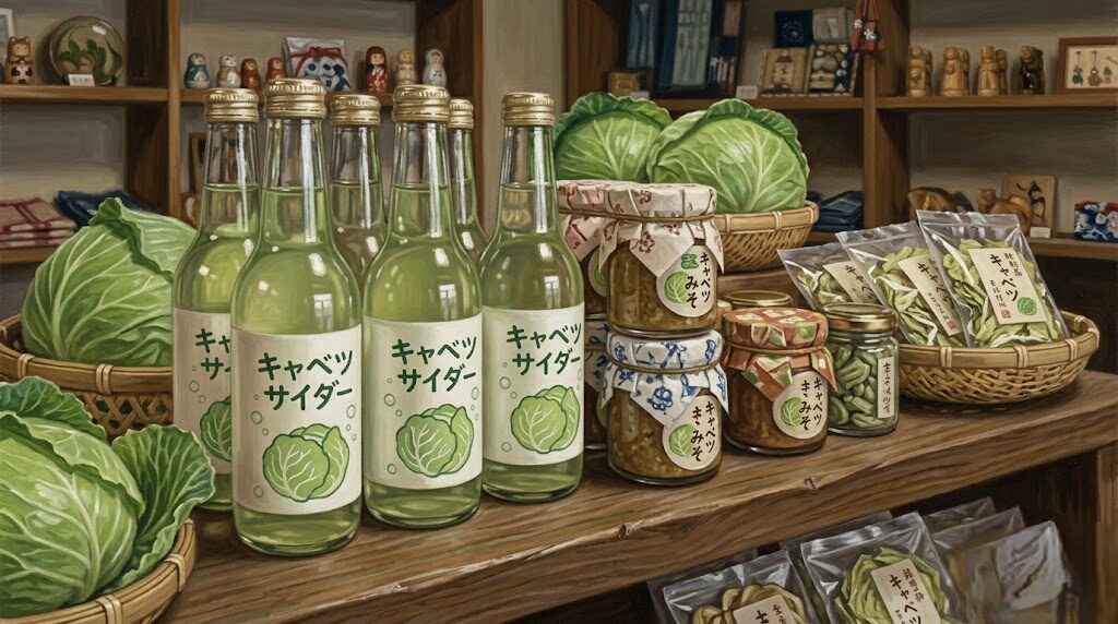 話題性抜群なキャベツサイダーや珍しい加工食品