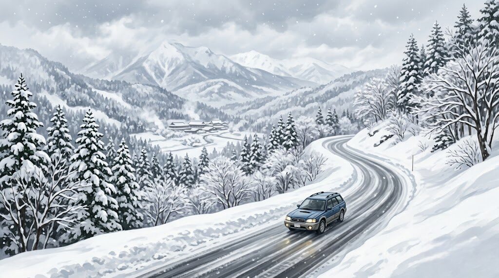 冬の万座温泉の混浴へ行くための道路状況とアクセス