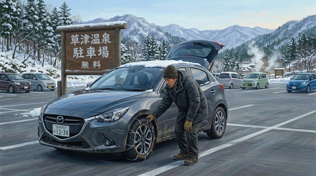 東京から草津温泉に車で訪れる際の冬装備と駐車場