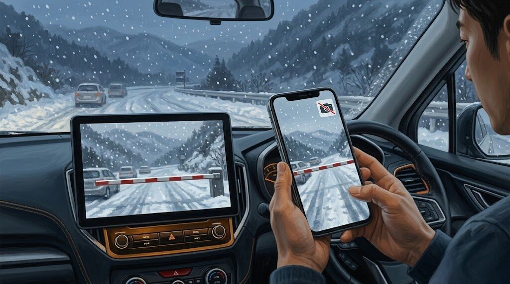 ライブカメラで確認する雪道状況と道路閉鎖