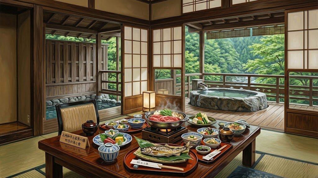 群馬の四万温泉で個性的な宿泊施設とグルメ