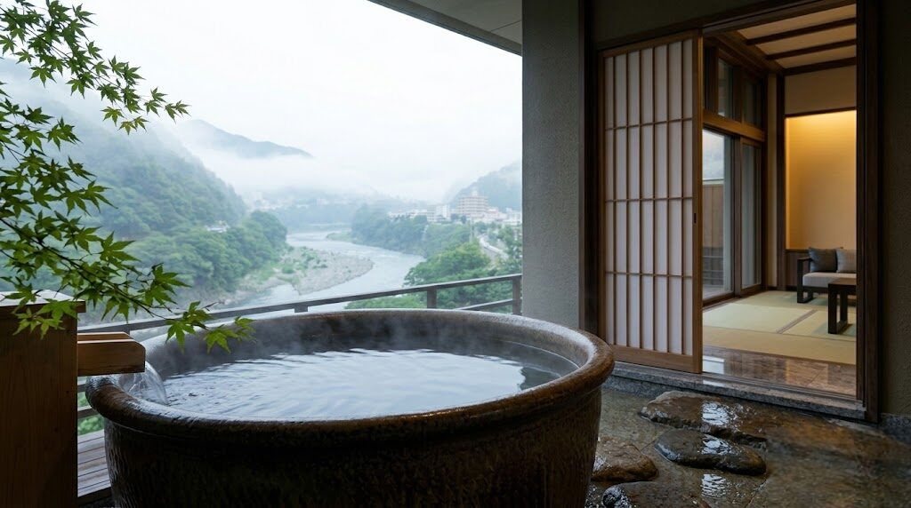 露天風呂付き客室がある鬼怒川温泉宿