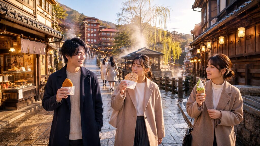 有馬温泉の食べ歩きは何時から？朝夕の注意点とおすすめ時間帯を解説